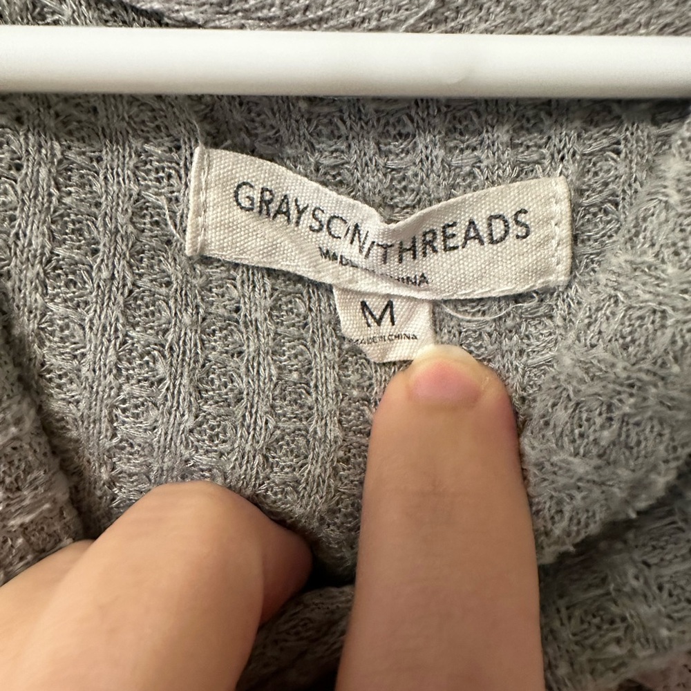 Waffle Knit Hooded Sweatshirt - Namaste - Picture 9 of 10